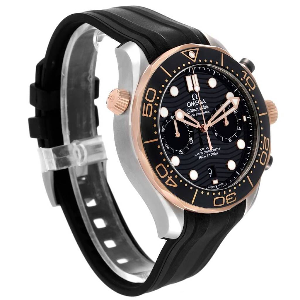 Seamaster (Reference 210.22.44.51.01.001). A 44mm rose gold stainless steel automatic wristwatch with date and chronograph. 2022