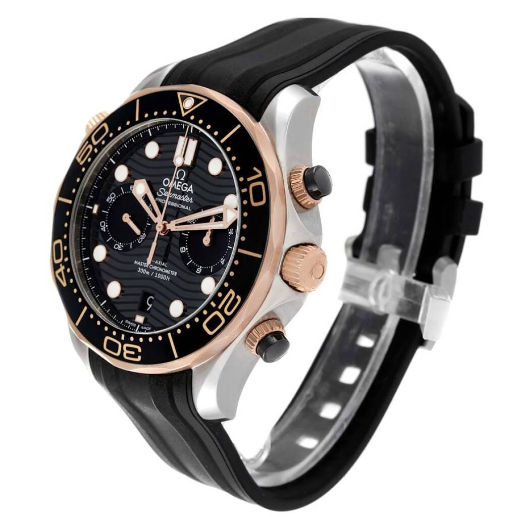 Seamaster (Reference 210.22.44.51.01.001). A 44mm rose gold stainless steel automatic wristwatch with date and chronograph. 2022
