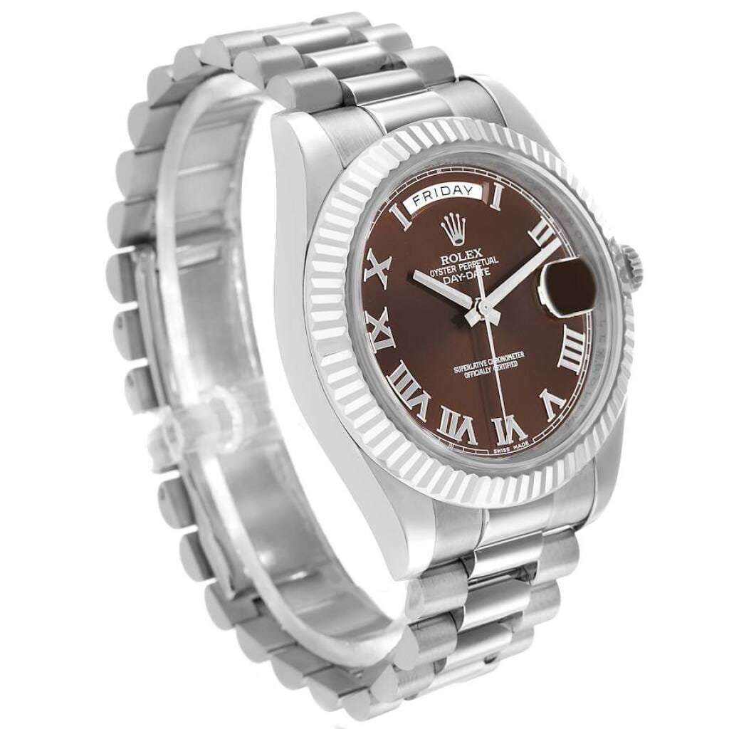 President Day-Date (Reference 218239). A 41mm white gold automatic wristwatch with date and day.