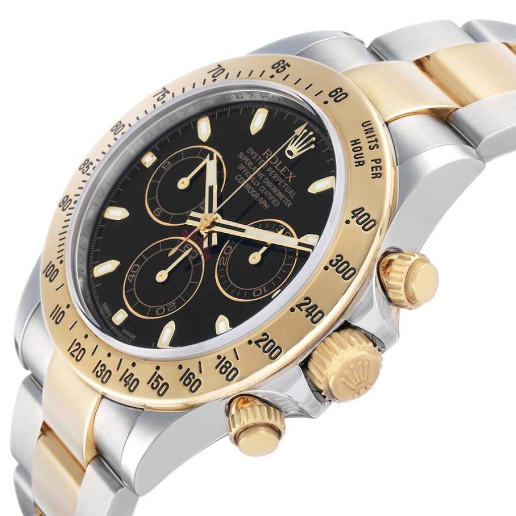 Cosmograph Daytona (Reference 116523). A 40mm yellow gold stainless steel automatic wristwatch with chronograph. 2016