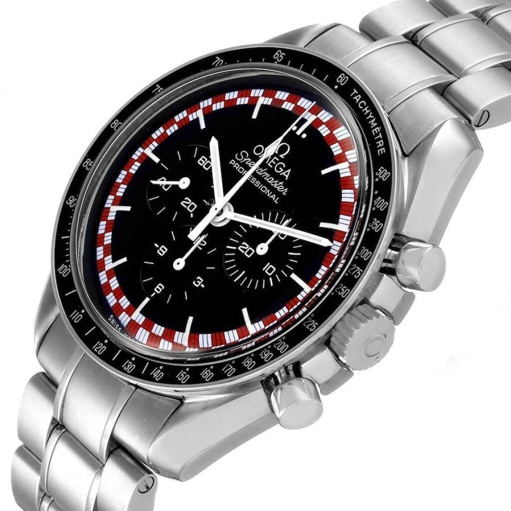 Speedmaster 'Tin Tin' (Reference 311.30.42.30.01.004). A 42mm stainless steel manual wind wristwatch with chronograph. 2018