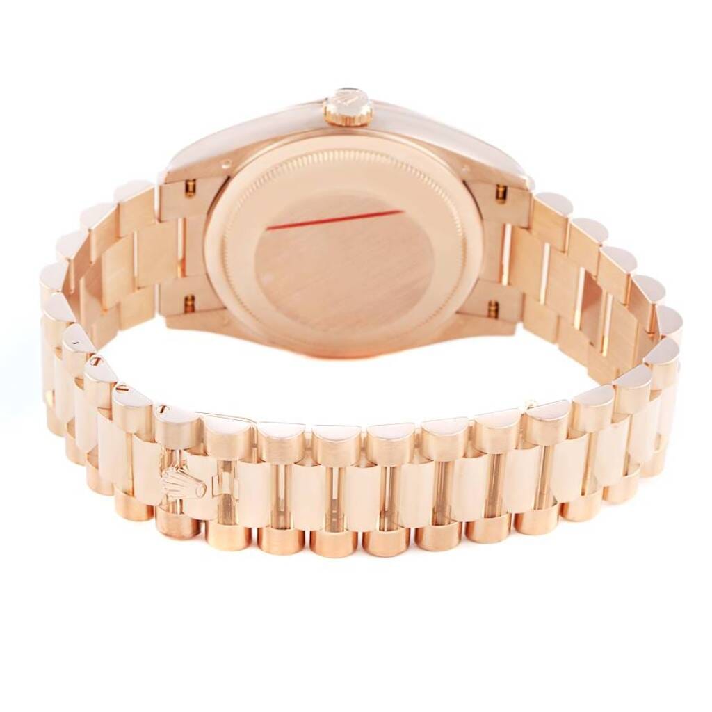 President Day-Date (Reference 128235). A 36mm rose gold diamond-set automatic wristwatch with date and day. 2023