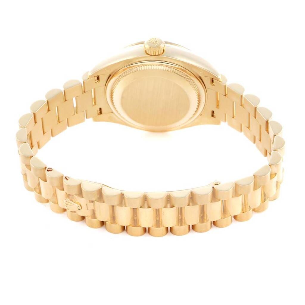 President Datejust (Reference 279138). A 28mm yellow gold diamond-set automatic wristwatch with date.