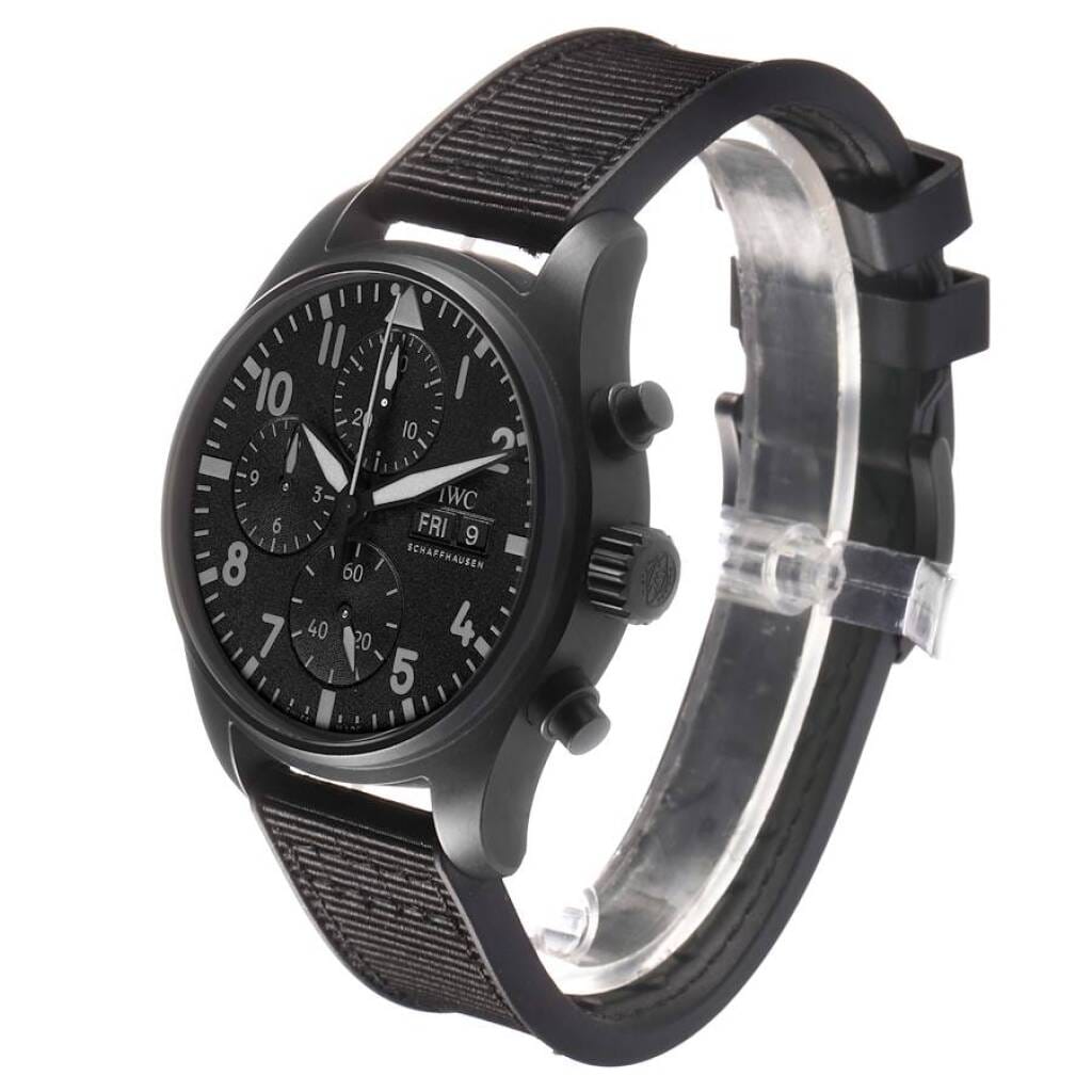 Pilots Chronograph Top Gun (Reference IW388106). A 41mm Ceratanium automatic wristwatch with date, day, and chronograph. 2023