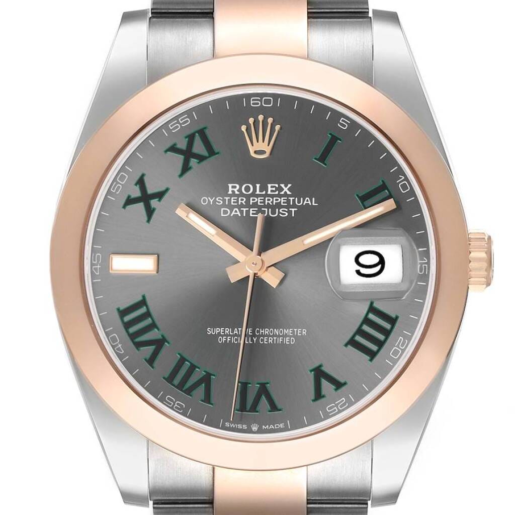 Datejust 'Wimbledon' (Reference 126301). A 41mm rose gold stainless steel automatic wristwatch with date. 2024