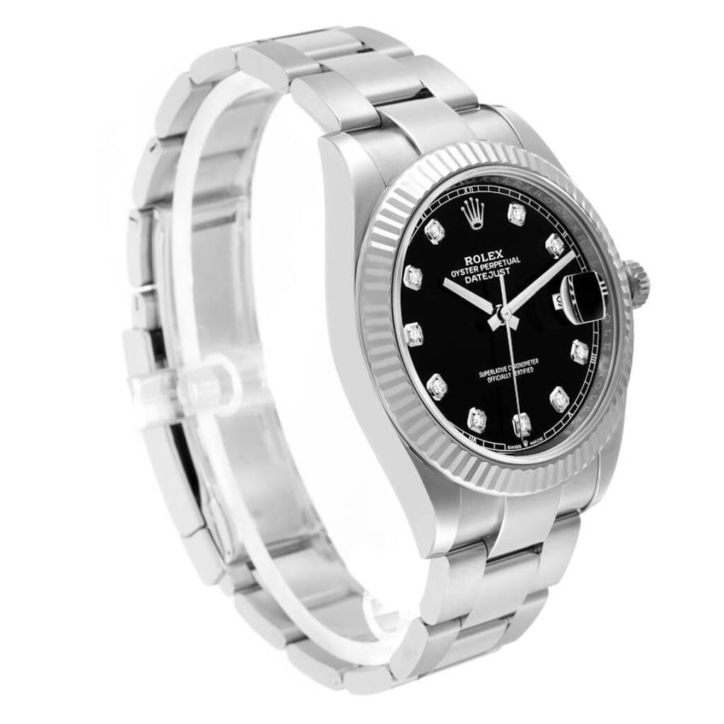 Datejust (Reference 126334). A 41mm white gold stainless steel diamond-set automatic wristwatch with date.