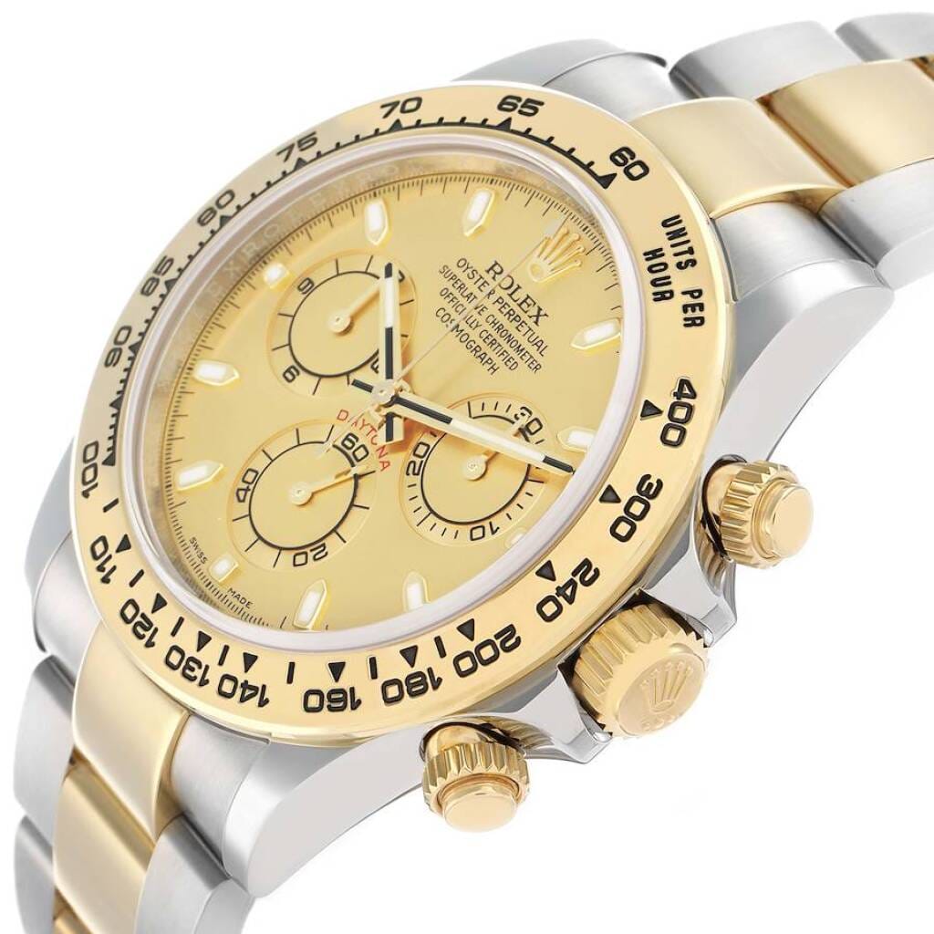 Cosmograph Daytona (Reference 116503). A 40mm yellow gold stainless steel automatic wristwatch with chronograph.