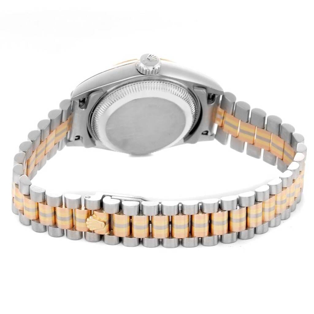 President Datejust 'Tridor' (Reference 69179). A 26mm tri-color gold diamond-set automatic wristwatch with date. 1987-1988