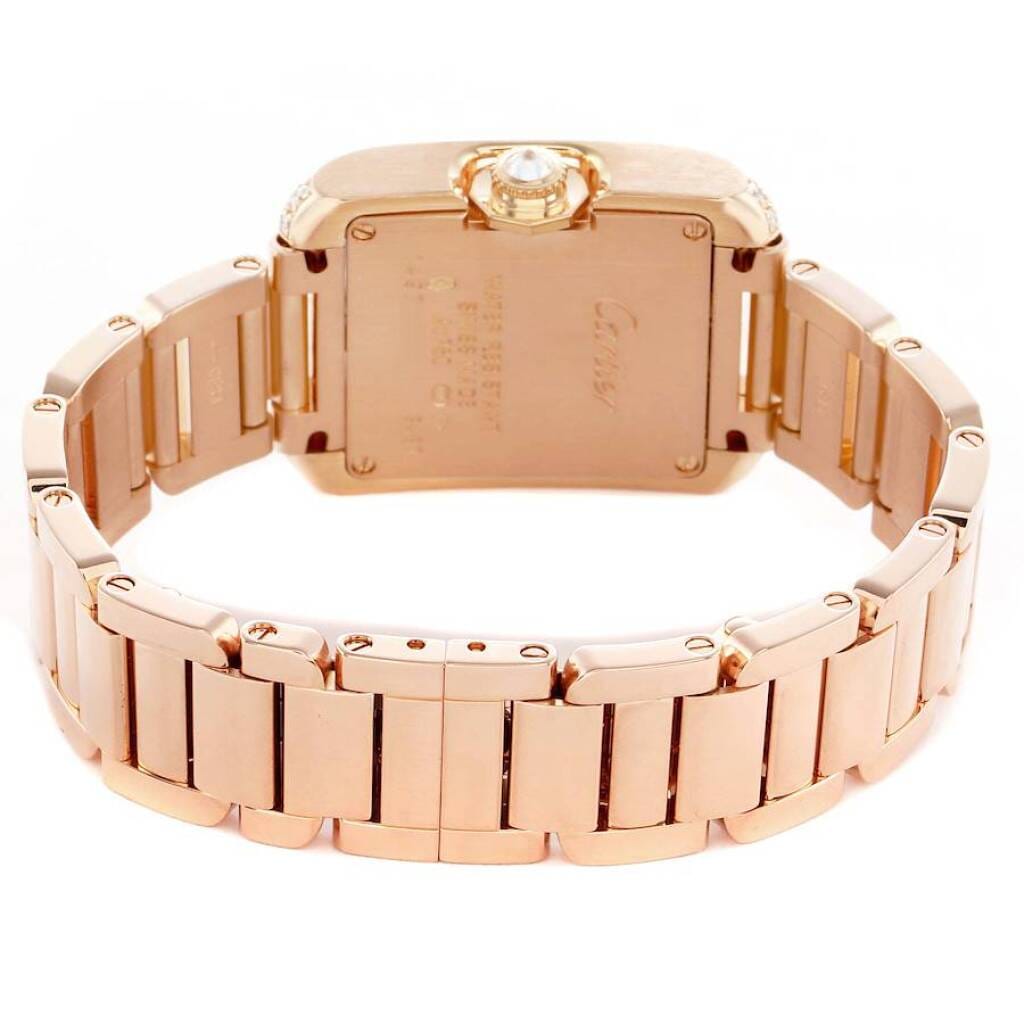 Tank Anglaise (Reference WT100002). A 30.2mm rose gold diamond-set quartz wristwatch.