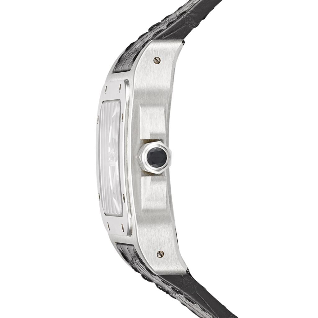 Santos Skeleton 100 (Reference W2020018). A 54.5mm palladium skeletonised mechanical wristwatch. 2012