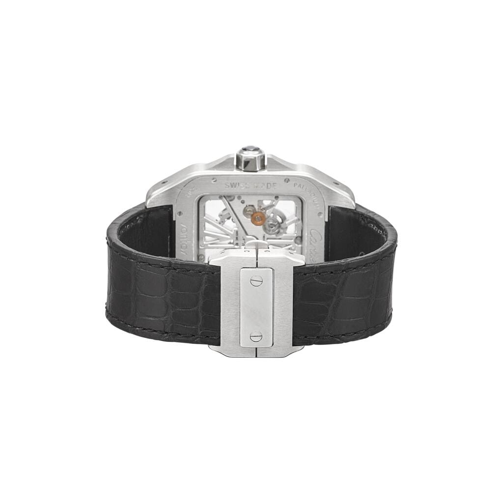 Santos Skeleton 100 (Reference W2020018). A 54.5mm palladium skeletonised mechanical wristwatch. 2012