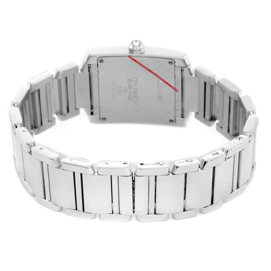 Tank Francaise Medium (Reference WE1014SC). A 30mm white gold diamond-set quartz wristwatch.