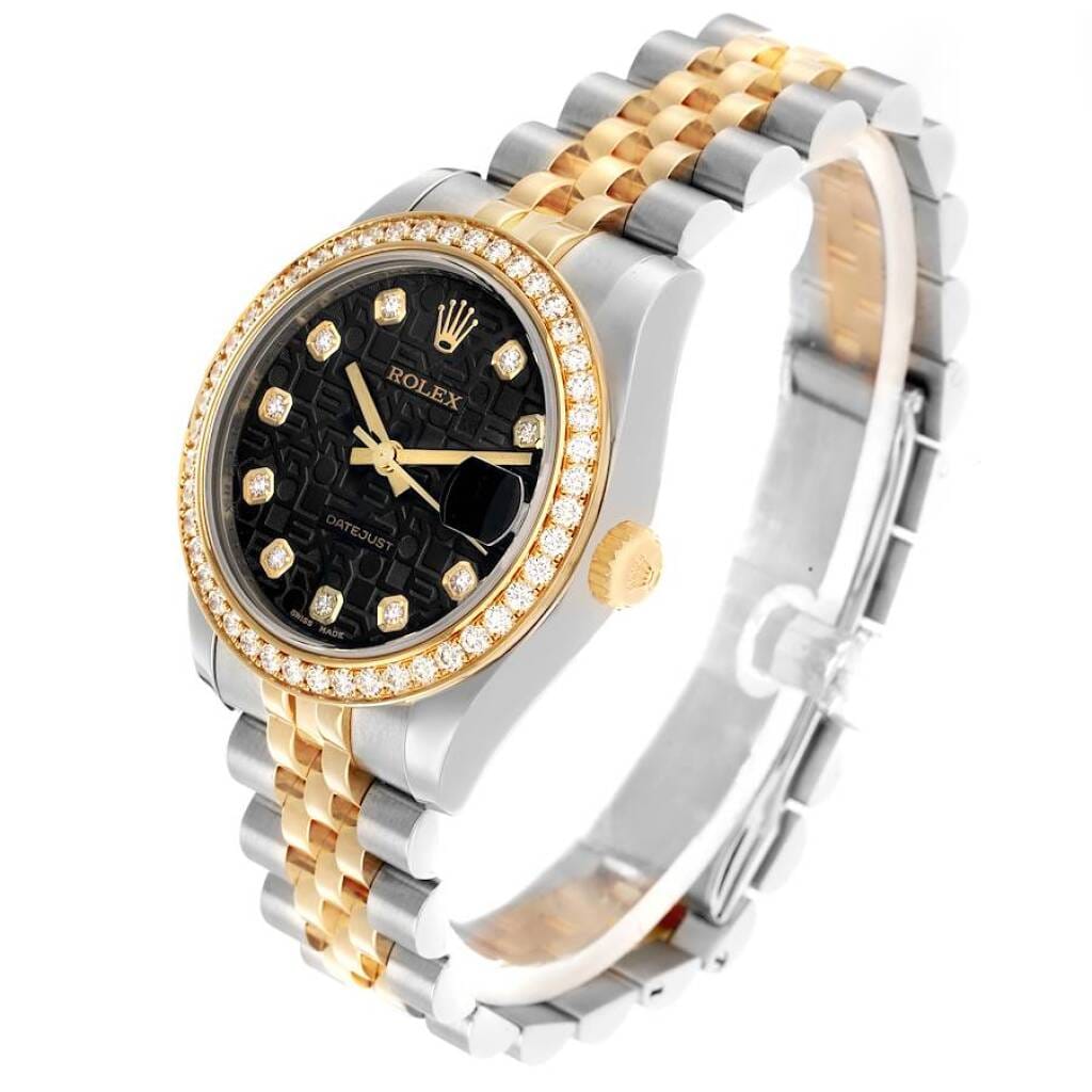 Datejust (Reference 178383). A 31mm yellow gold stainless steel diamond-set automatic wristwatch with date. 2011