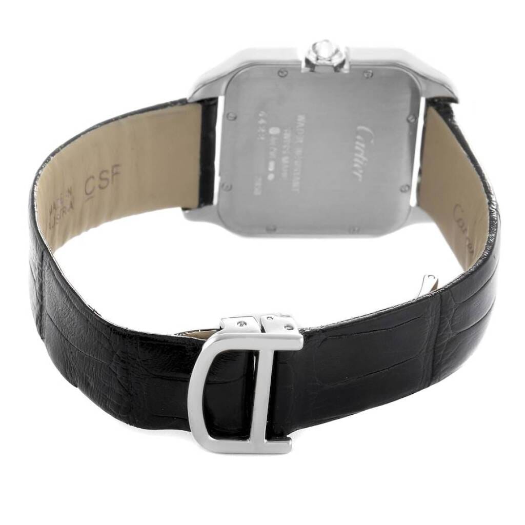 Santos Dumont (Reference WH100251). A 38.5mm white gold diamond-set quartz wristwatch.