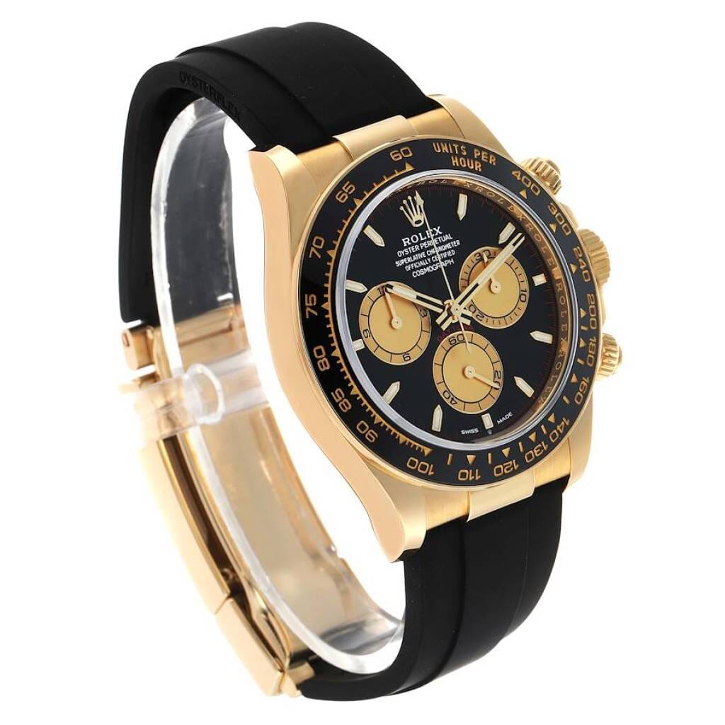 Cosmograph Daytona (Reference 126518). A 40mm yellow gold automatic wristwatch with chronograph.