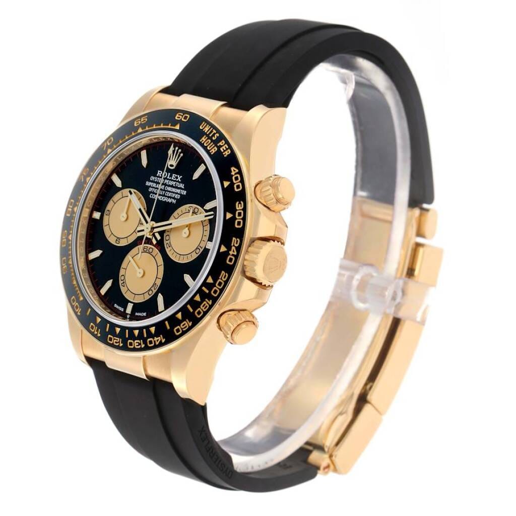 Cosmograph Daytona (Reference 126518). A 40mm yellow gold automatic wristwatch with chronograph.