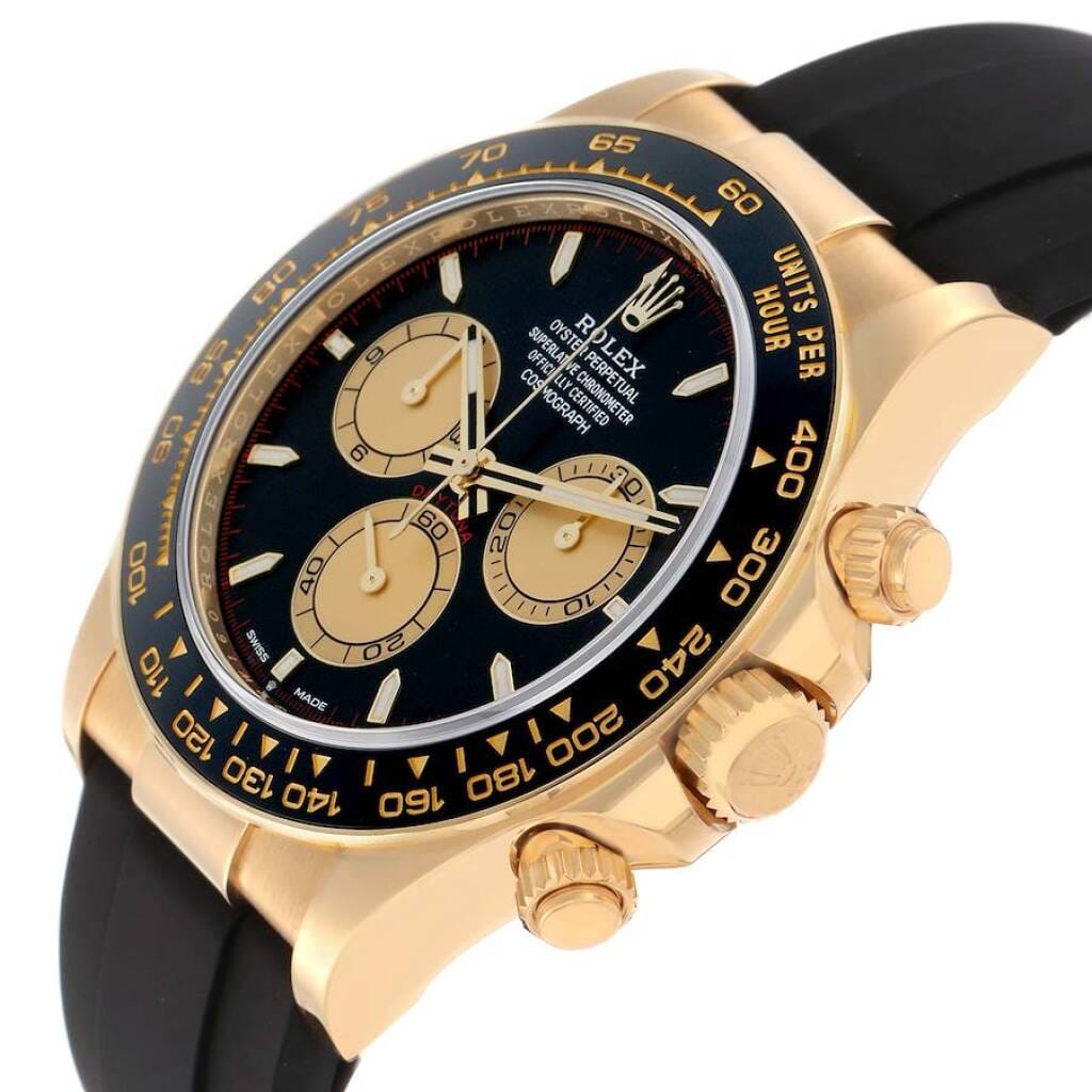 Cosmograph Daytona (Reference 126518). A 40mm yellow gold automatic wristwatch with chronograph.