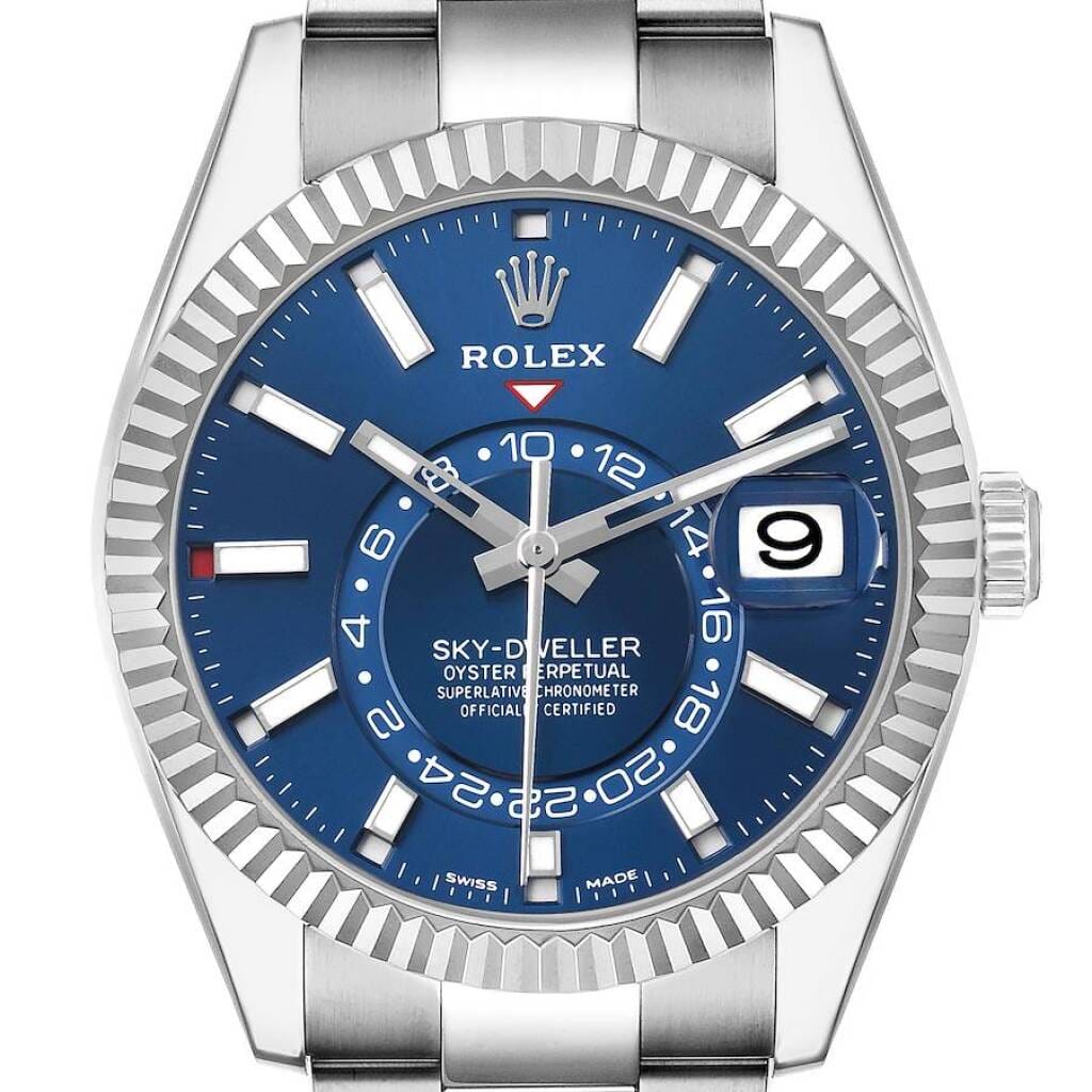 Sky-Dweller (Reference 326934). A 42mm white gold stainless steel automatic wristwatch with date and dual time. 2018