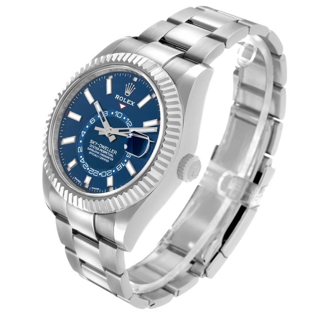 Sky-Dweller (Reference 326934). A 42mm white gold stainless steel automatic wristwatch with date and dual time. 2018