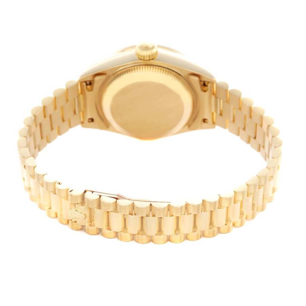 President Datejust Lapis Lazuli Dial (Reference 69158). A 26mm yellow gold diamond-set automatic wristwatch with date. 1990-1991