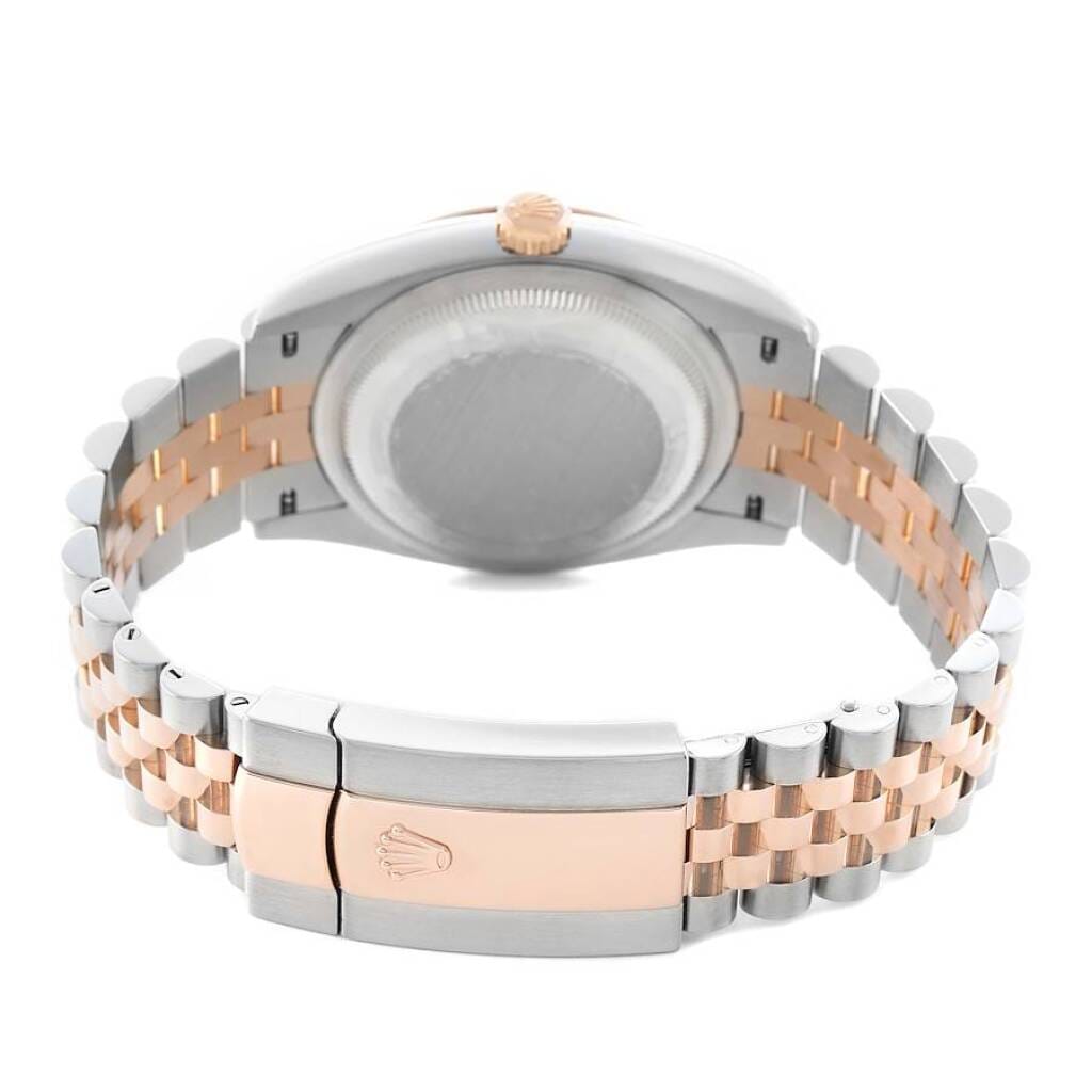 Datejust (Reference 126231). A 36mm rose gold stainless steel diamond-set automatic wristwatch with date. 2023