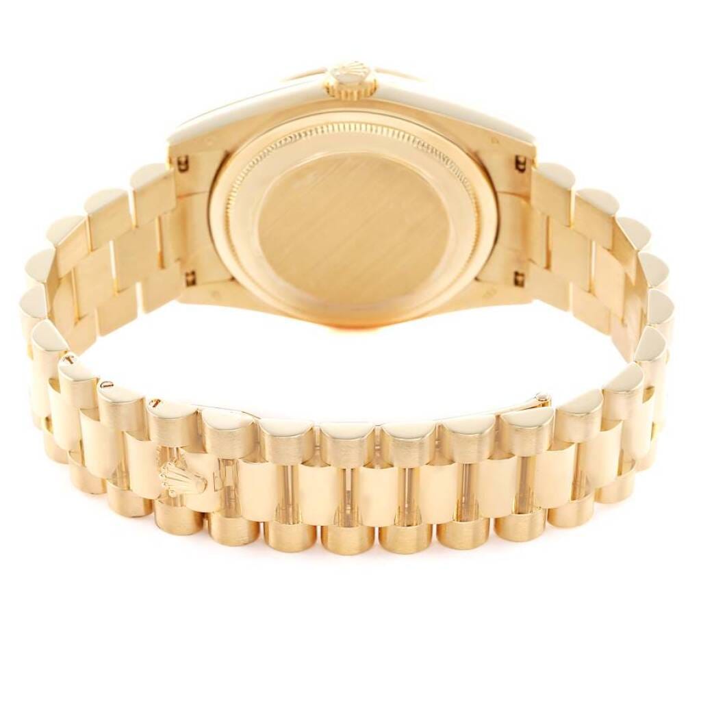President Day-Date (Reference 118388). A 36mm yellow gold diamond-set automatic wristwatch with date and day. 2010
