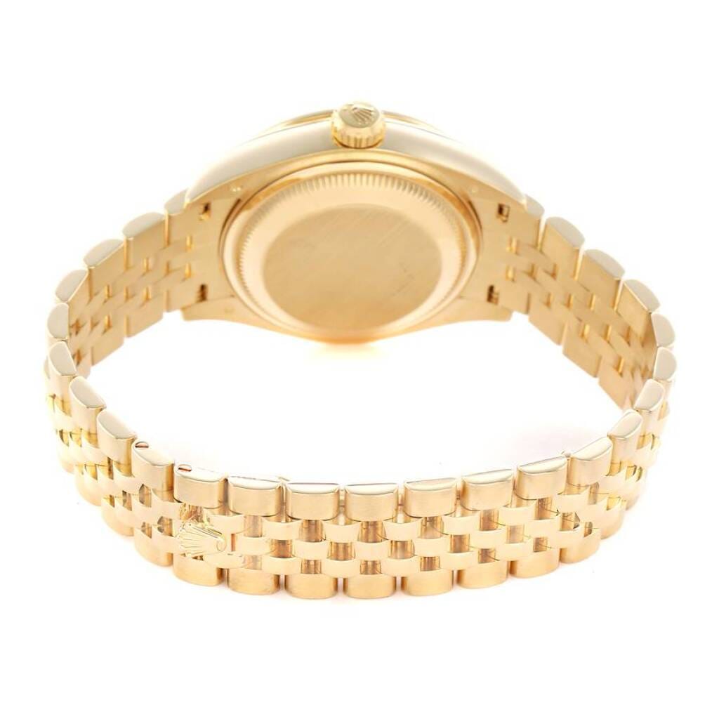 President Datejust (Reference 279138). A 28mm yellow gold diamond-set automatic wristwatch with date.