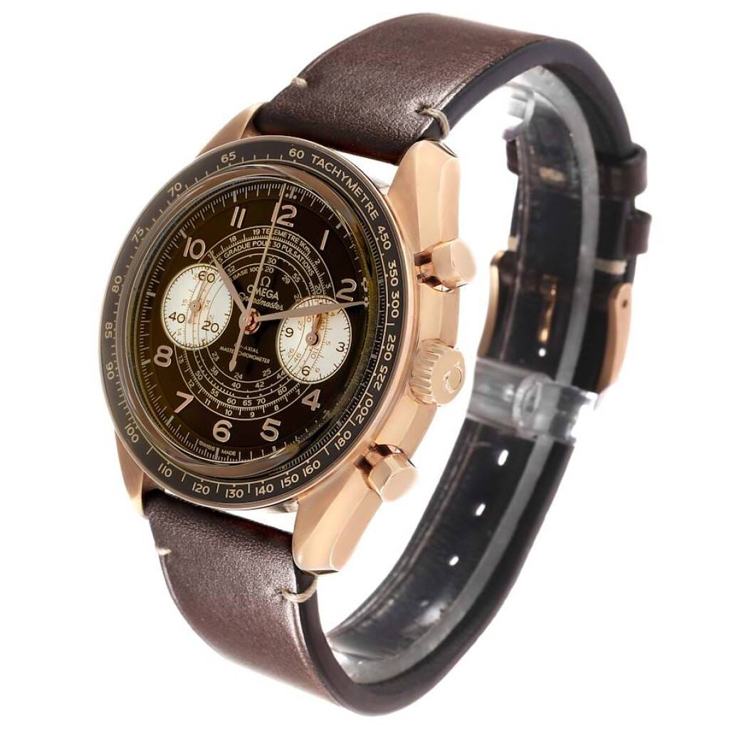 Speedmaster Chronoscope (Reference 329.92.43.51.10.001). A 43mm bronze gold manual wind wristwatch with chronograph. 2022