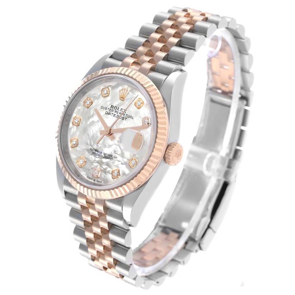 Datejust (Reference 126231). A 36mm rose gold stainless steel diamond-set automatic wristwatch with date. 2019