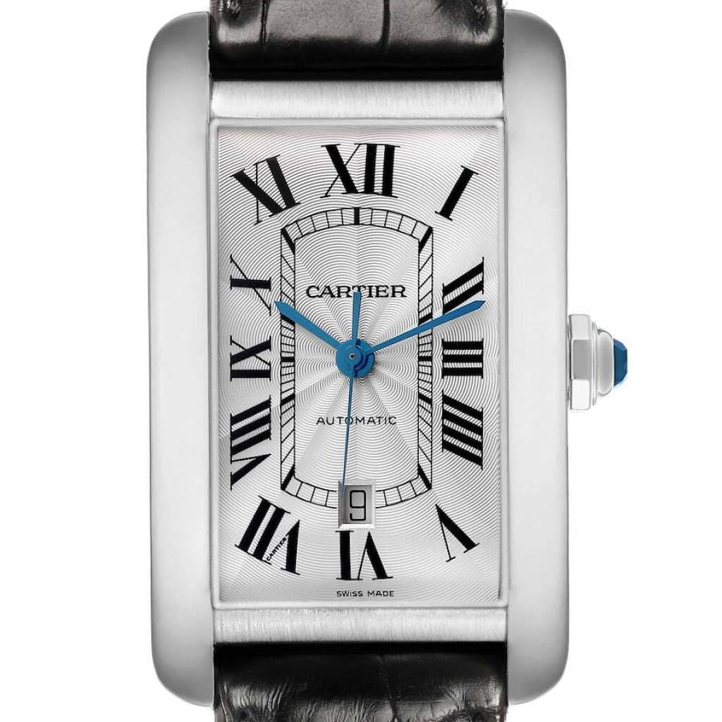 Tank Americaine XL (Reference W2609956). A 52mm white gold automatic wristwatch with date.