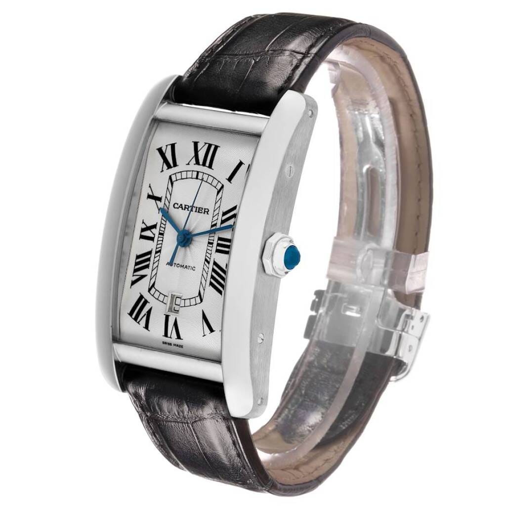 Tank Americaine XL (Reference W2609956). A 52mm white gold automatic wristwatch with date.