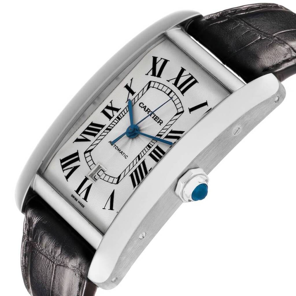 Tank Americaine XL (Reference W2609956). A 52mm white gold automatic wristwatch with date.