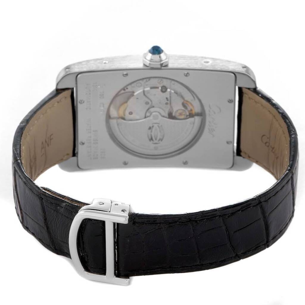 Tank Americaine XL (Reference W2609956). A 52mm white gold automatic wristwatch with date.