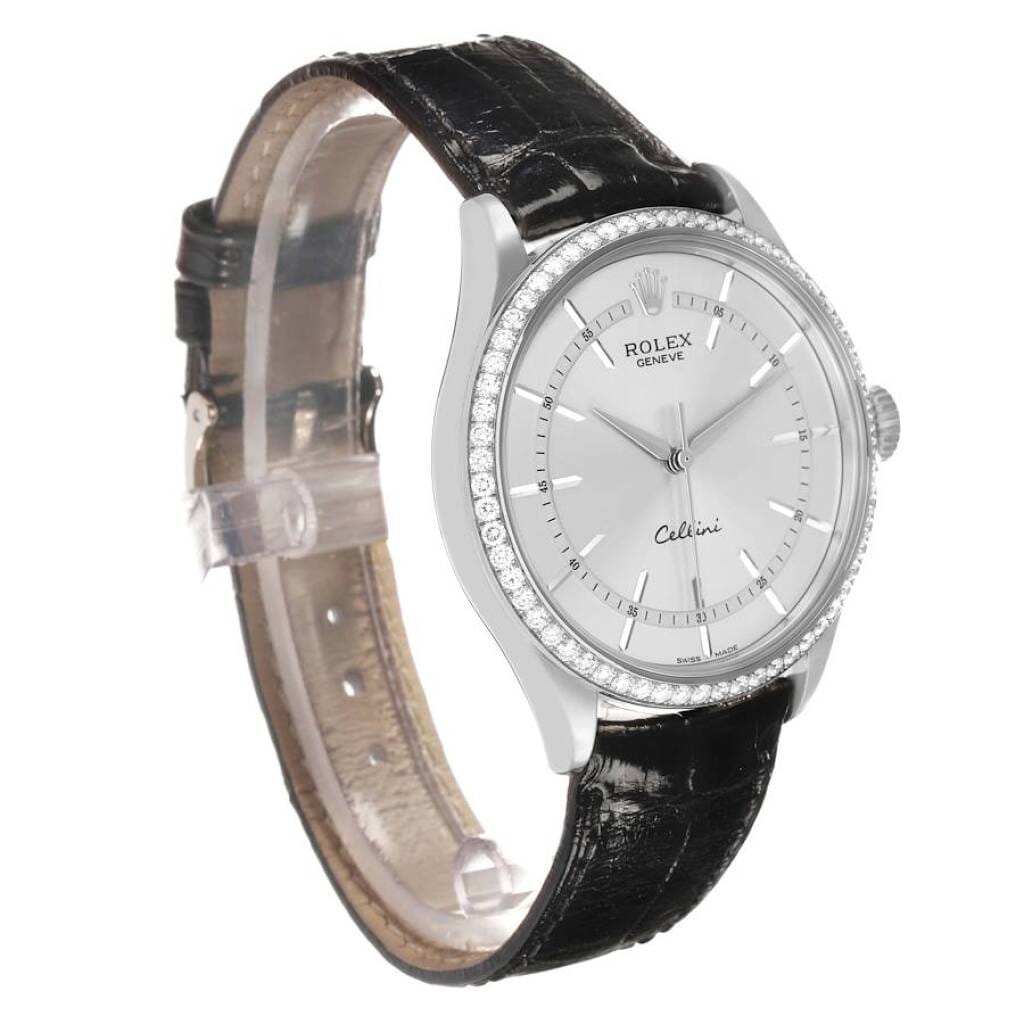 Cellini (Reference 50709). A 39mm white gold diamond-set automatic wristwatch.