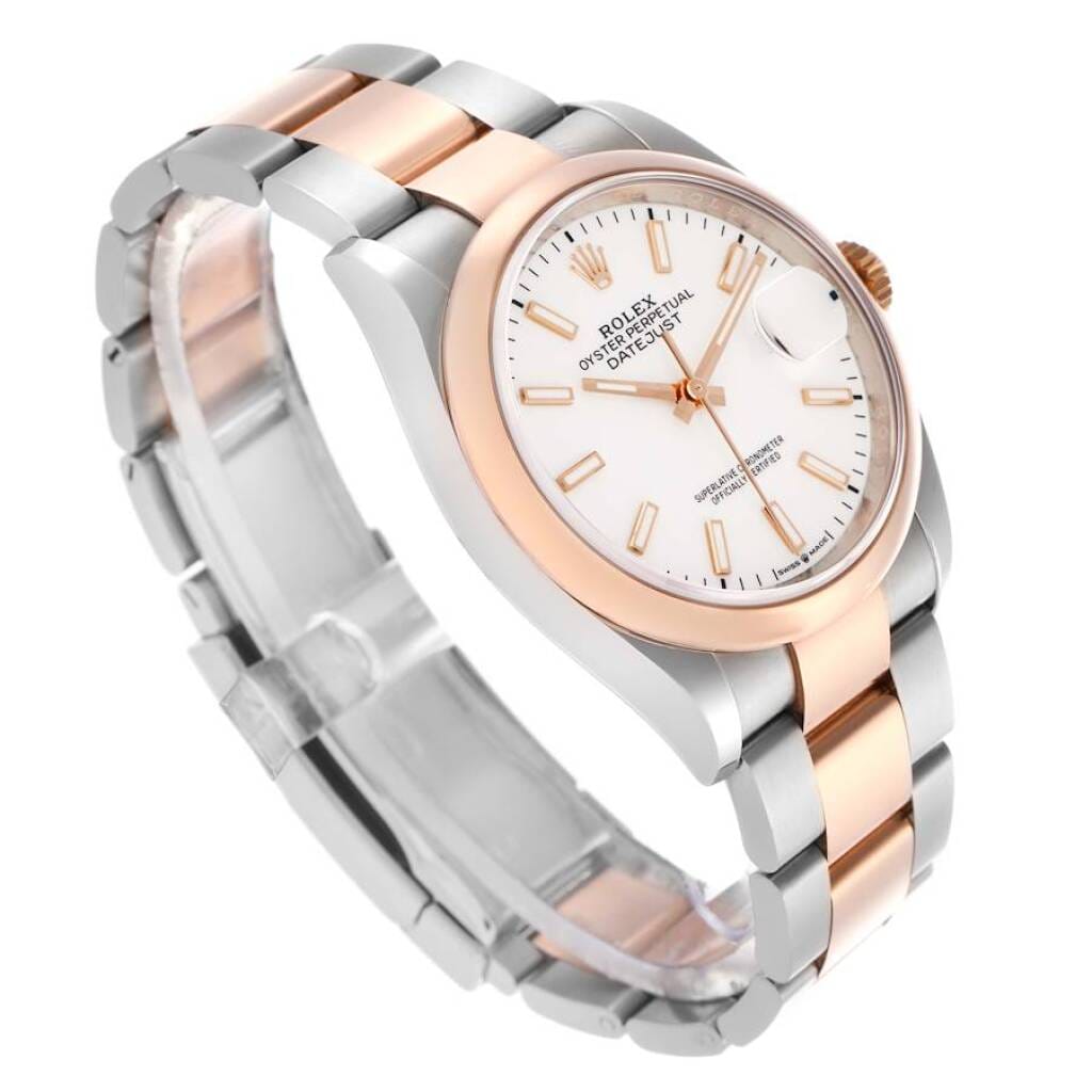 Datejust (Reference 126201). A 36mm rose gold stainless steel automatic wristwatch with date. 2021