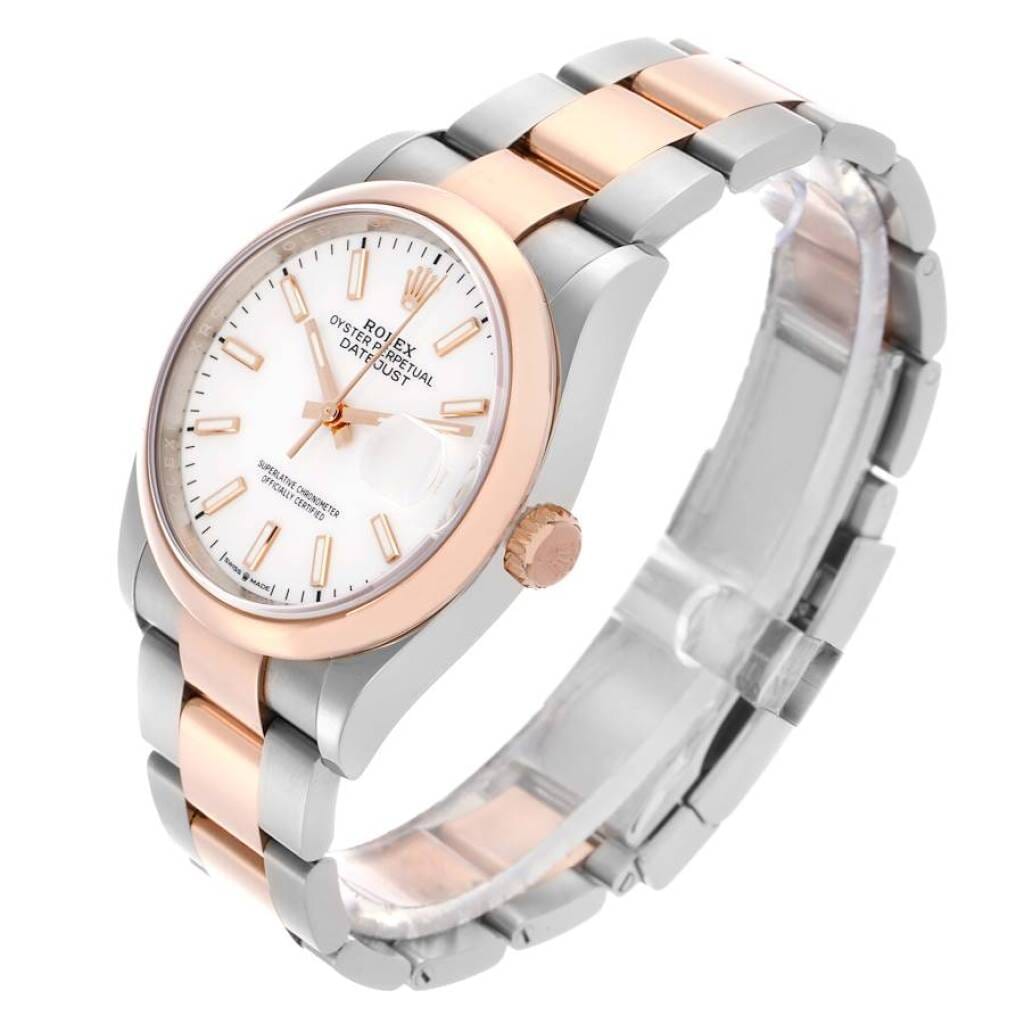 Datejust (Reference 126201). A 36mm rose gold stainless steel automatic wristwatch with date. 2021