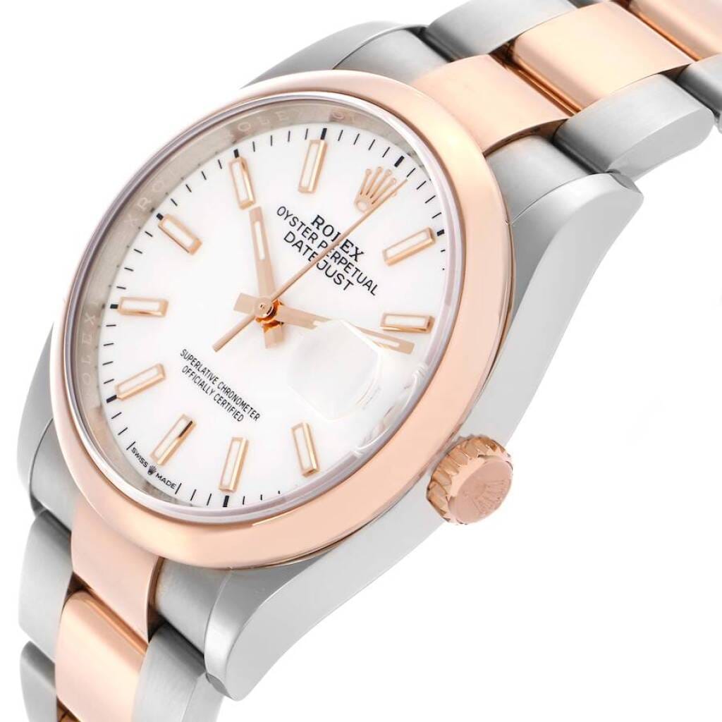 Datejust (Reference 126201). A 36mm rose gold stainless steel automatic wristwatch with date. 2021