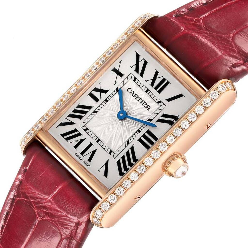 Tank Louis Large (Reference WJTA0014). A 33.7mm rose gold diamond-set manual wind wristwatch. 2019