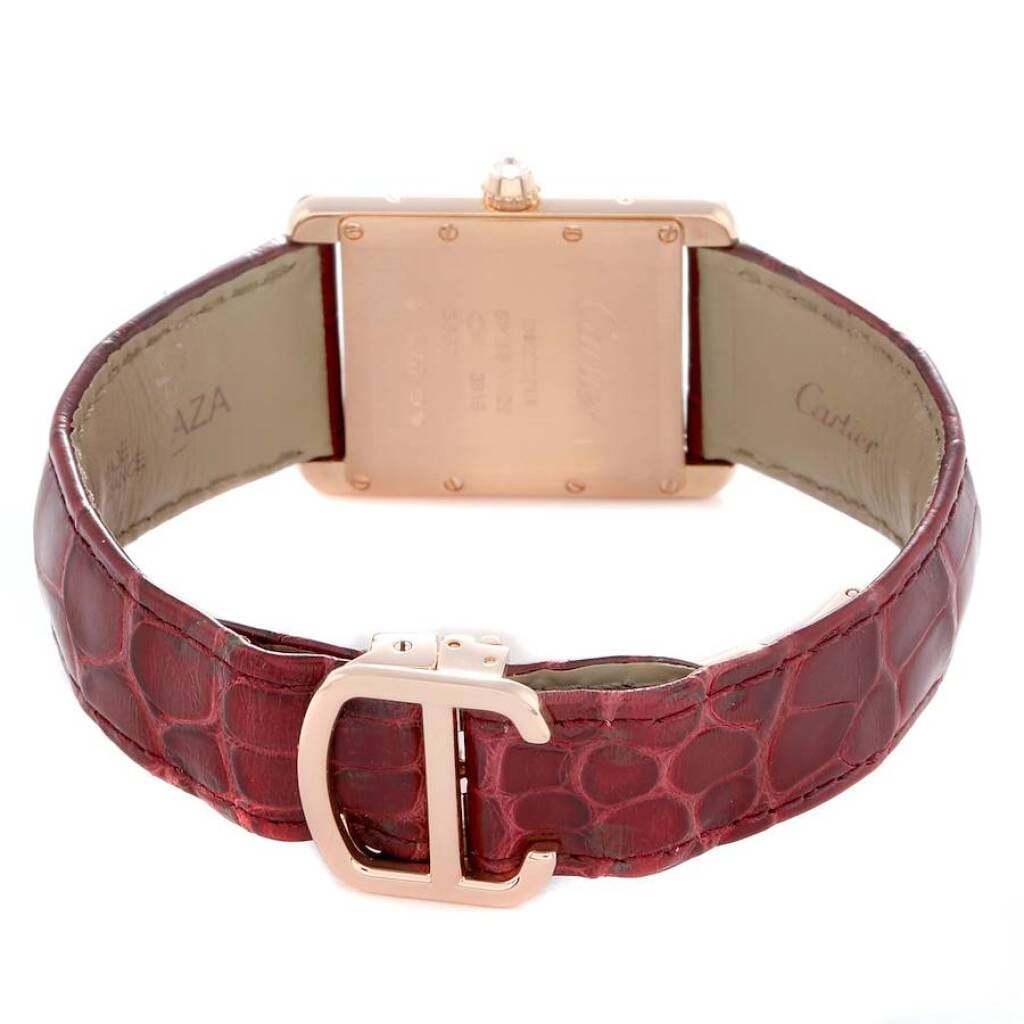 Tank Louis Large (Reference WJTA0014). A 33.7mm rose gold diamond-set manual wind wristwatch. 2019