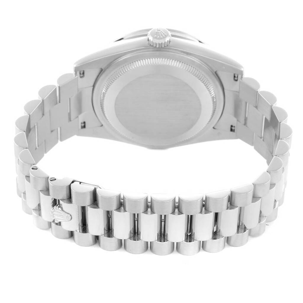 President Day-Date (Reference 118366). A 36mm platinum diamond-set automatic wristwatch with date and day. 2000-2001