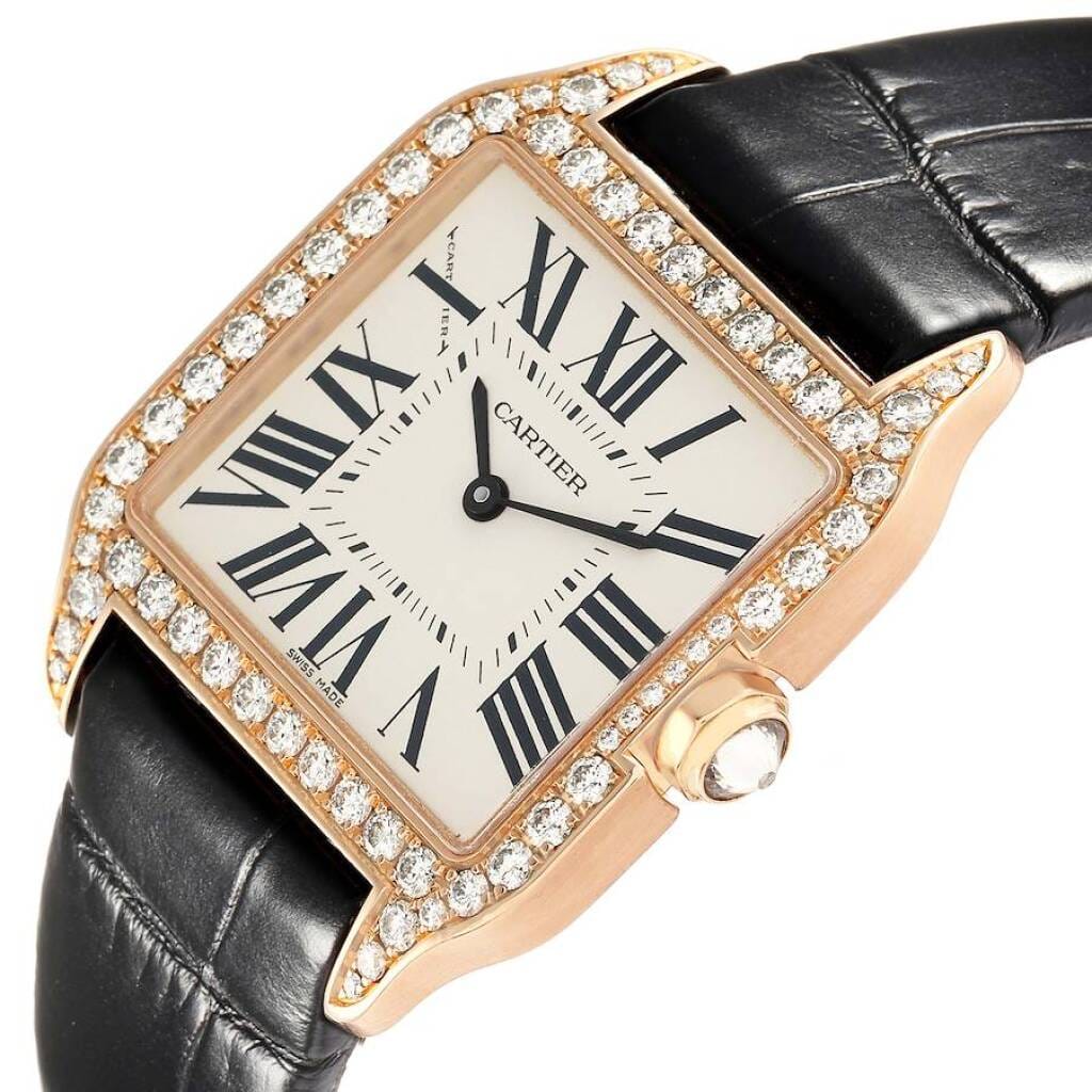 Santos Dumont (Reference WH100351). A 31mm rose gold diamond-set quartz wristwatch. 2018