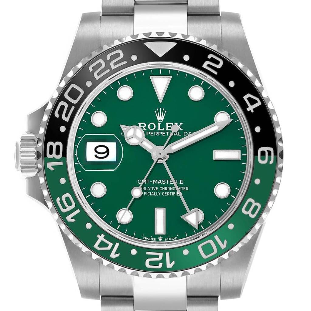 GMT-Master II 'Sprite' (Reference 126729VTNR). A 40mm unworn white gold automatic wristwatch with date and dual time. 2025