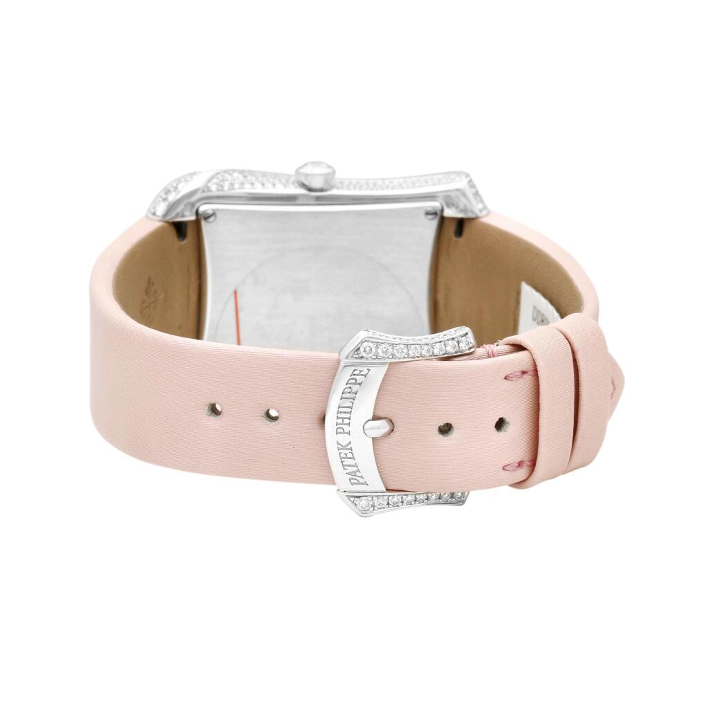 Gondolo (Reference 4973G-001). A 40x27mm white gold diamond-set quartz wristwatch.