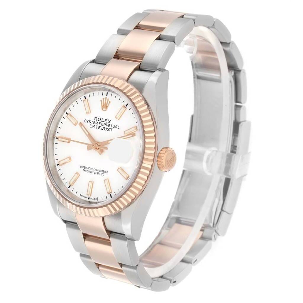 Datejust (Reference 126231). A 36mm rose gold stainless steel automatic wristwatch with date.