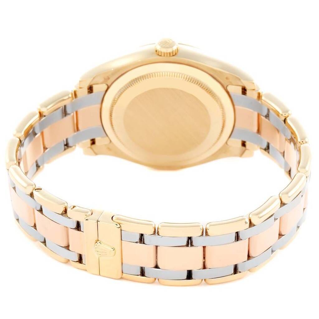Day-Date Meteorite Dial (Reference 18948). A 39mm yellow, white, and rose gold diamond-set automatic wristwatch with date and day. 2008-2009