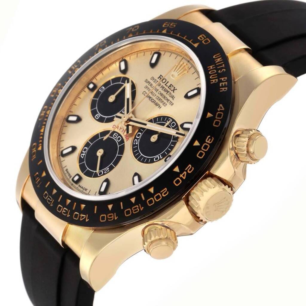 Cosmograph Daytona 'Pikachu' (Reference 116518LN). A 40mm yellow gold automatic wristwatch with chronograph. 2017