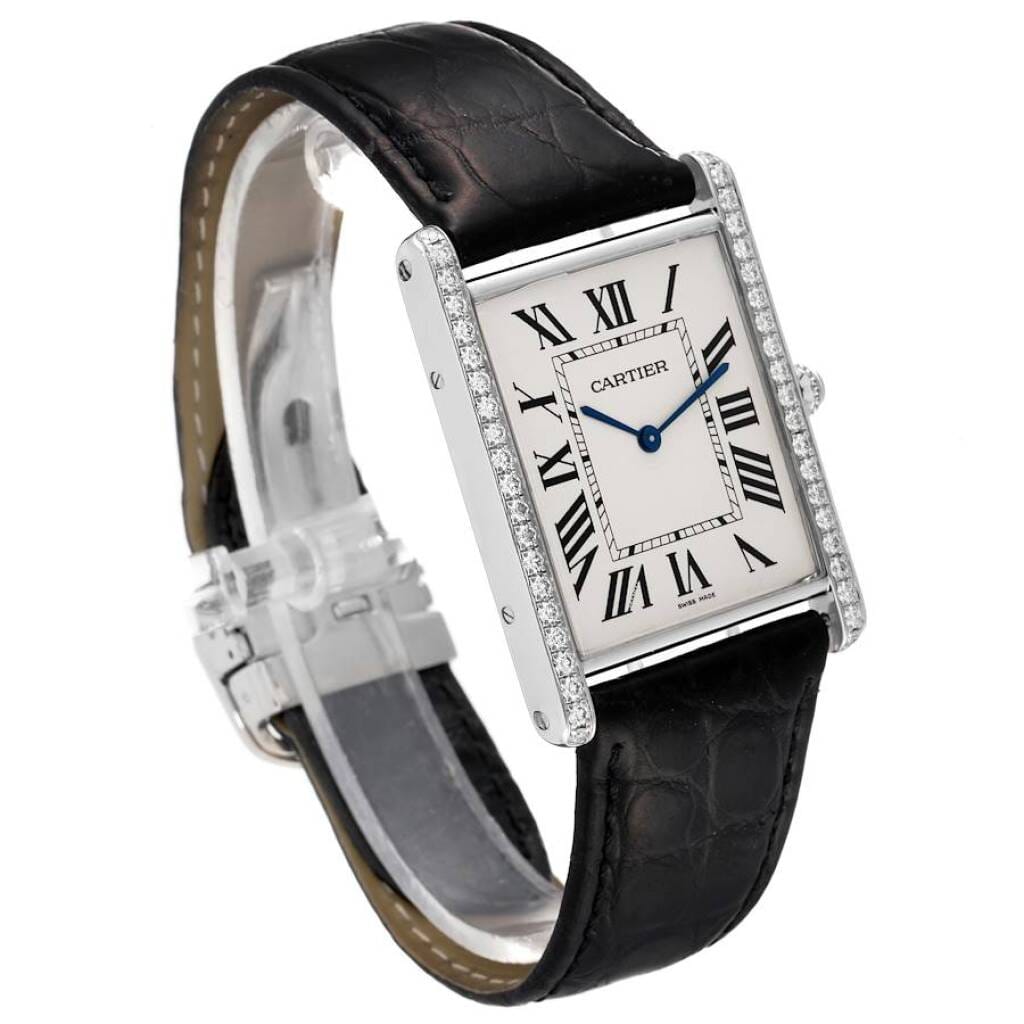 Tank Louis (Reference WT200006). A 40.4mm white gold diamond set manual wind wristwatch.