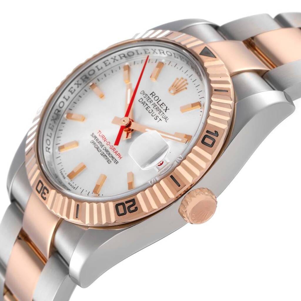 Datejust Turn-O-Graph (Reference 116261). A 36mm rose gold stainless steel automatic wristwatch with date. 2003-2004