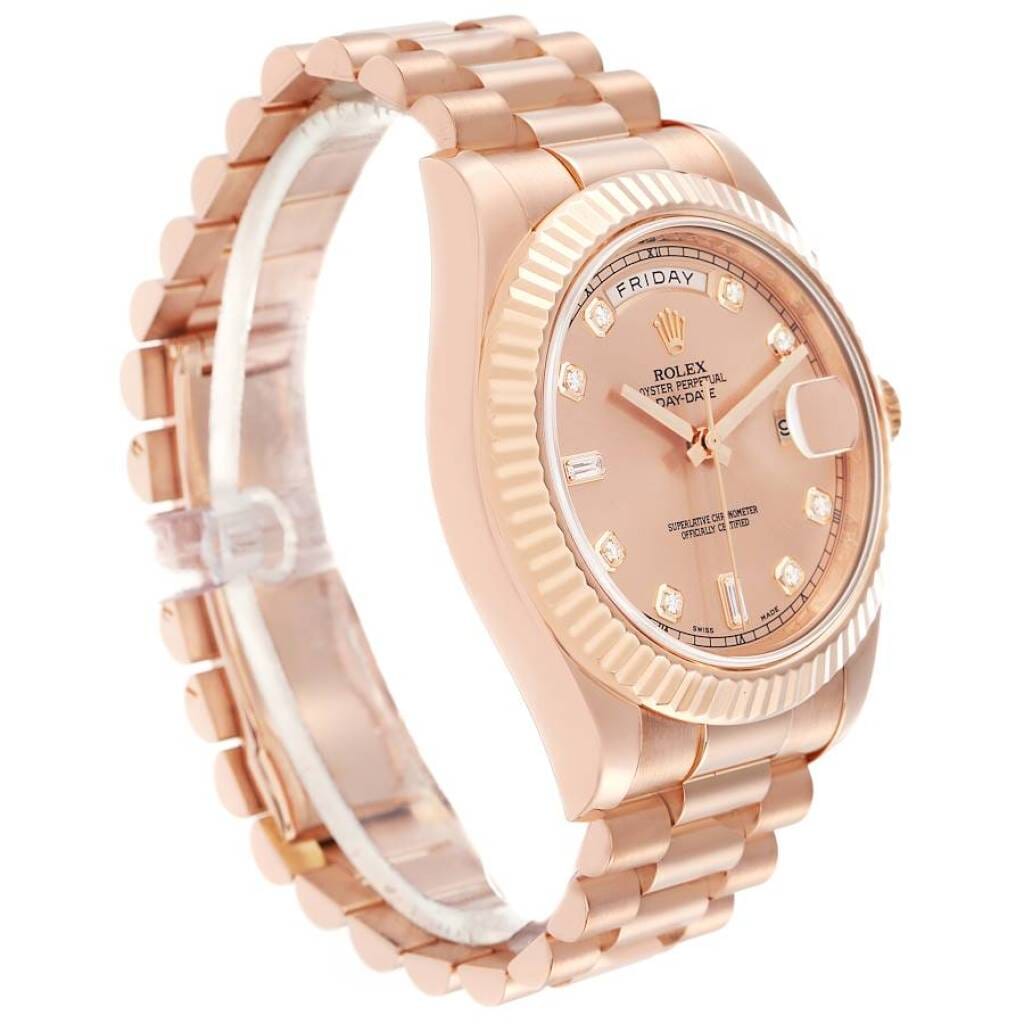 President Day-Date (Reference 218235). A 41mm rose gold diamond set automatic wristwatch with date and day. 2012
