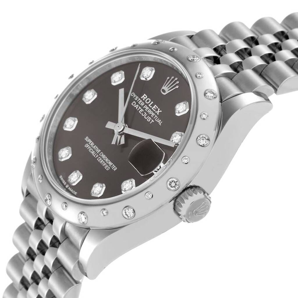 Datejust (Reference 278344RBR). A 31mm white gold stainless steel diamond set automatic wristwatch with date. 2021